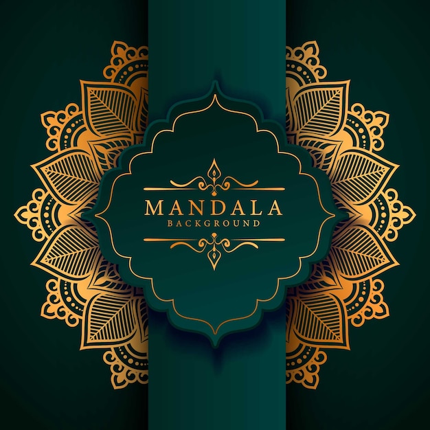 Luxury ornamental mandala background in gold color