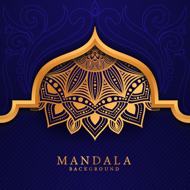 Luxury ornamental mandala background in gold color