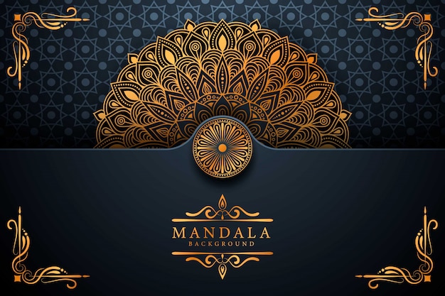 Luxury ornamental mandala background in gold color