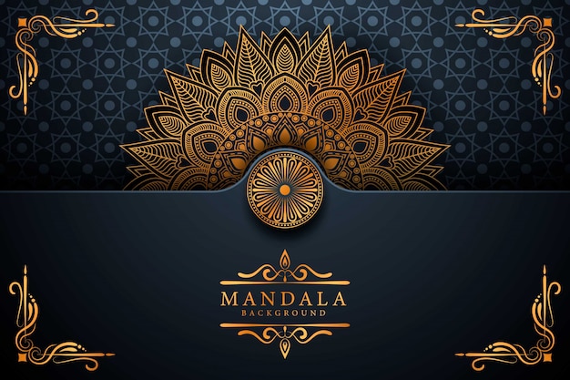 Luxury ornamental mandala background in gold color