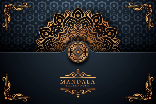 Luxury ornamental mandala background in gold color