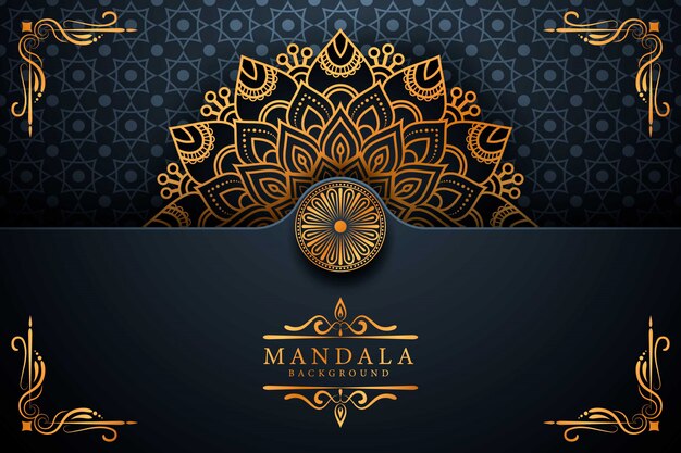 Luxury ornamental mandala background in gold color