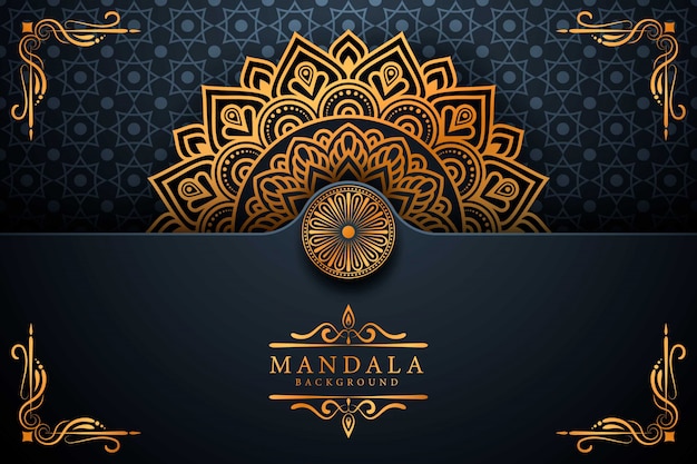 Luxury ornamental mandala background in gold color