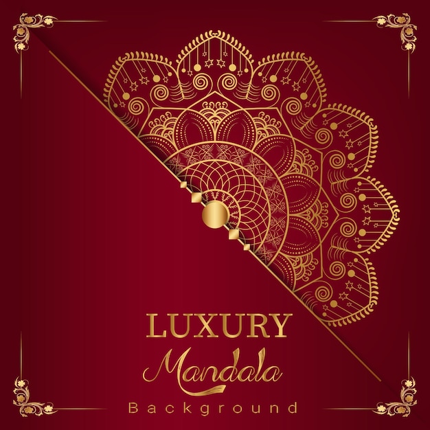 Luxury ornamental mandala background in gold color