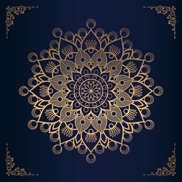 Luxury ornamental mandala background in gold color