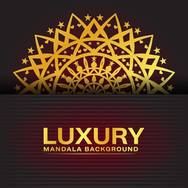 Luxury ornamental mandala background with golden arabesque premium vector