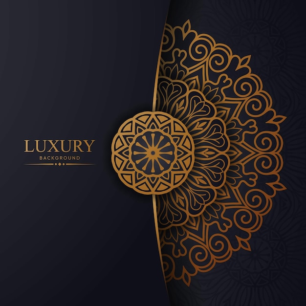 Luxury ornamental mandala background with royal golden color