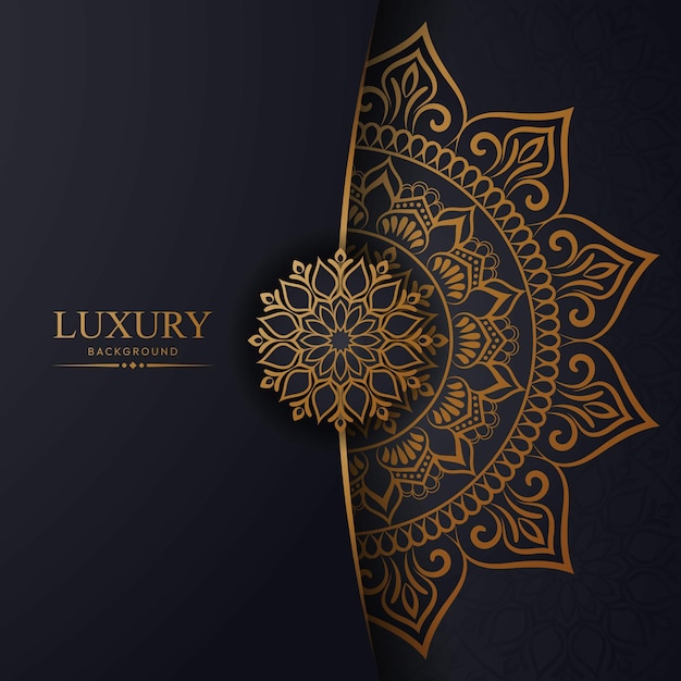 Luxury ornamental mandala background with royal golden color