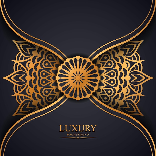 Luxury ornamental mandala background with royal golden color