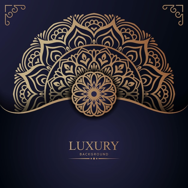 Luxury ornamental mandala background with royal golden color