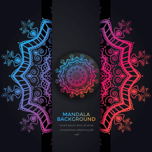 Vector luxury  ornamental  mandala background with shiny  gradient effects