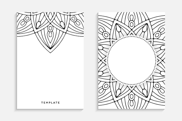 Luxury ornamental mandala card template black and white