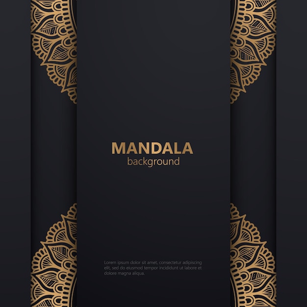 luxury ornamental mandala design background in black and gold color