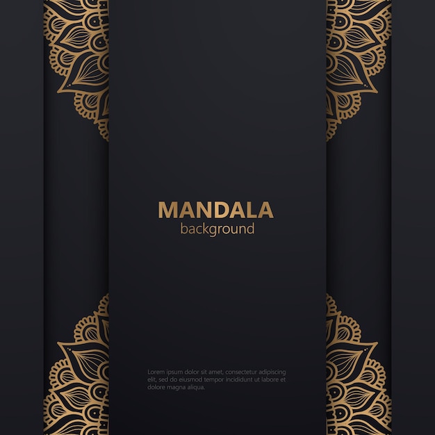 Luxury ornamental mandala design background in black and gold color