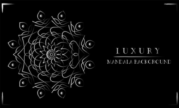 Luxury ornamental mandala design background in black and white