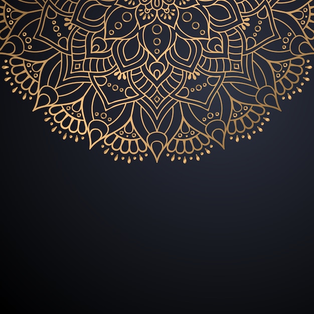 Luxury ornamental mandala design background in gold color vector