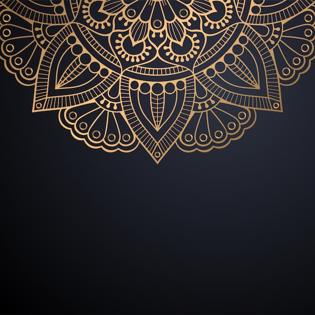 Luxury ornamental mandala design background in gold color vector