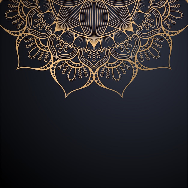 Vector luxury ornamental mandala design background in gold color vector