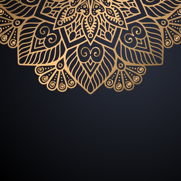 Luxury ornamental mandala design background in gold color vector