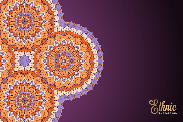 Luxury ornamental mandala design background in gold color vector