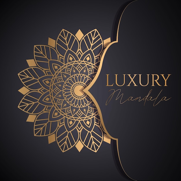 Luxury ornamental mandala design background in gold color vector