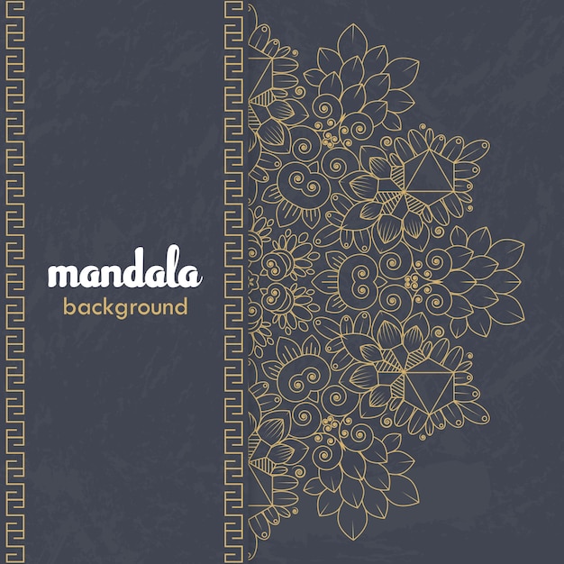 Luxury ornamental mandala design background in gold color vector