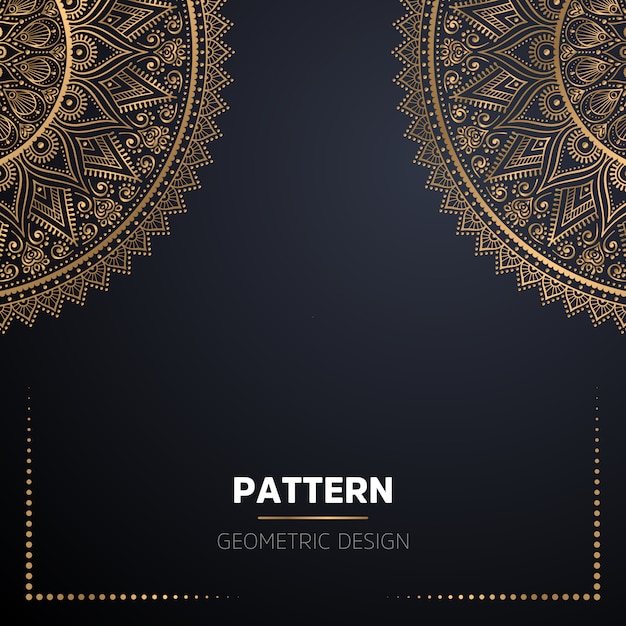 Luxury ornamental mandala design background in gold color  