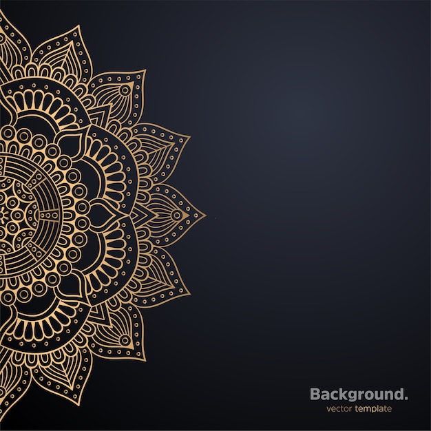 Vector luxury ornamental mandala design background in gold color