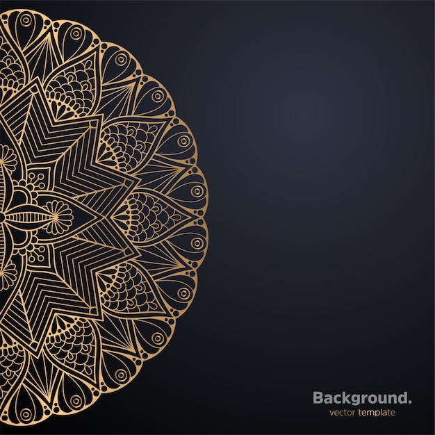 Vector luxury ornamental mandala design background in gold color