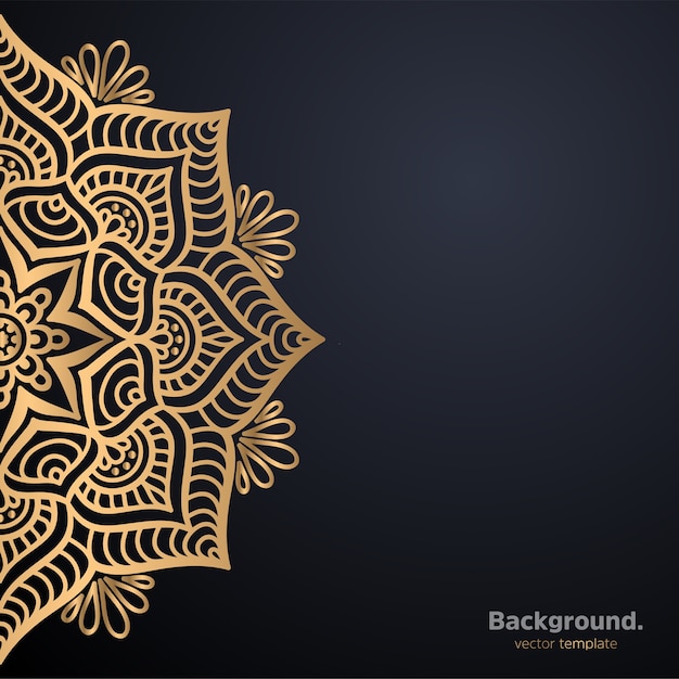 Luxury ornamental mandala design background in gold color