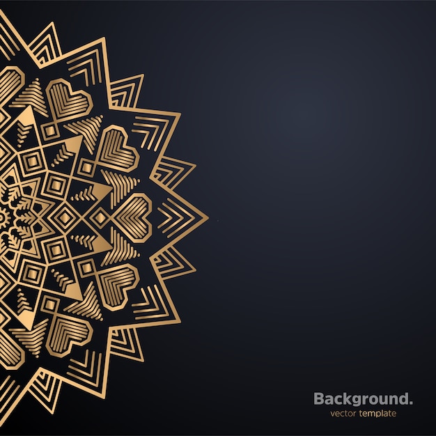 Luxury ornamental mandala design background in gold color