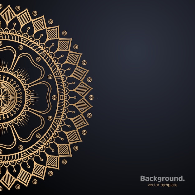 Luxury ornamental mandala design background in gold color