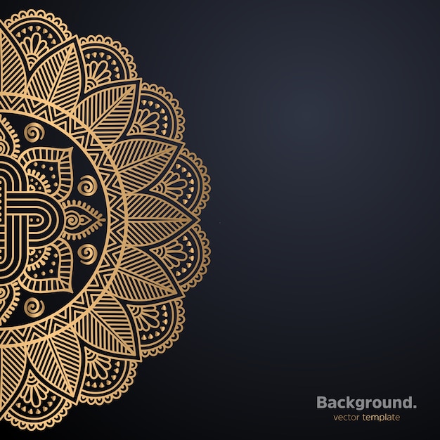 Luxury ornamental mandala design background in gold color