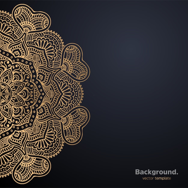 Luxury ornamental mandala design background in gold color