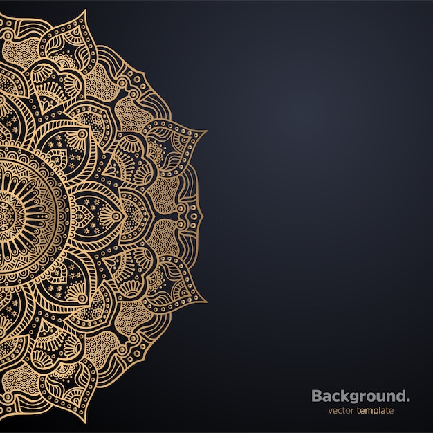 Luxury ornamental mandala design background in gold color