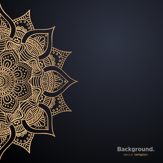 Luxury ornamental mandala design background in gold color