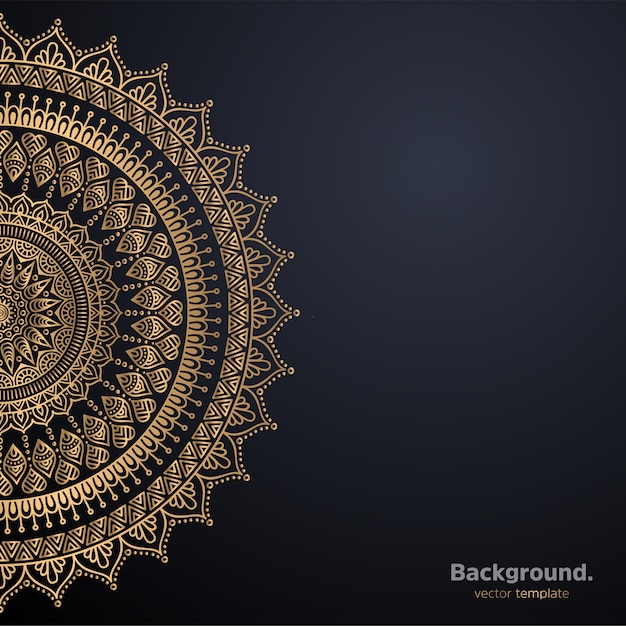 Luxury ornamental mandala design background in gold color