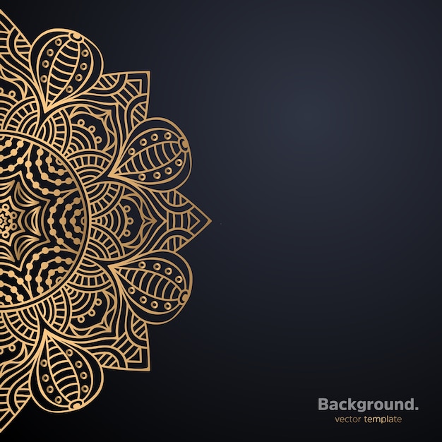 Luxury ornamental mandala design background in gold color