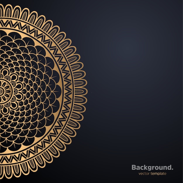 Luxury ornamental mandala design background in gold color