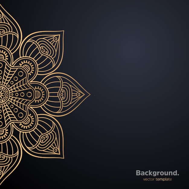 Luxury ornamental mandala design background in gold color