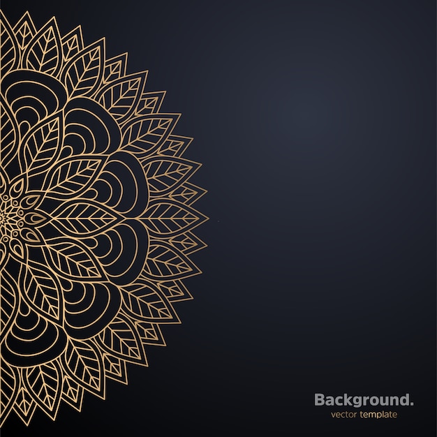 Luxury ornamental mandala design background in gold color