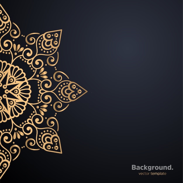 Luxury ornamental mandala design background in gold color