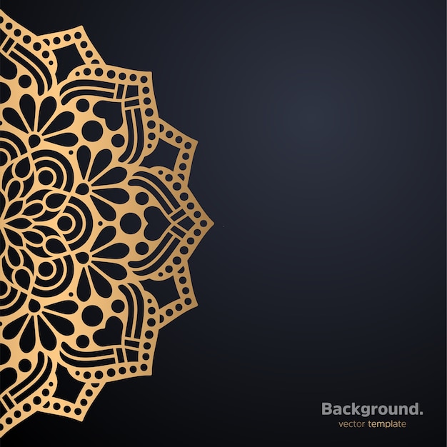 Luxury ornamental mandala design background in gold color