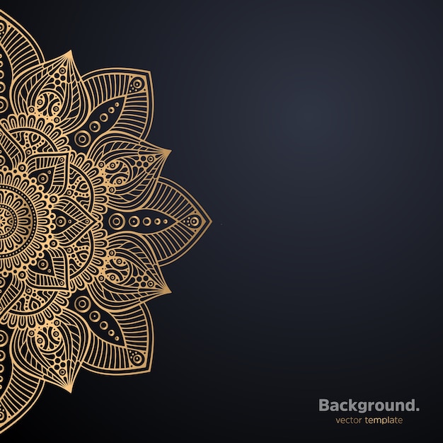 Luxury ornamental mandala design background in gold color