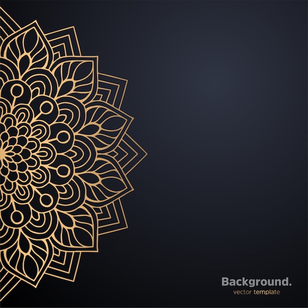 Luxury ornamental mandala design background in gold color