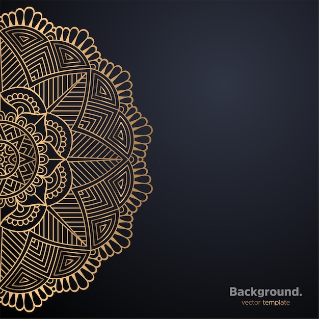 Luxury ornamental mandala design background in gold color