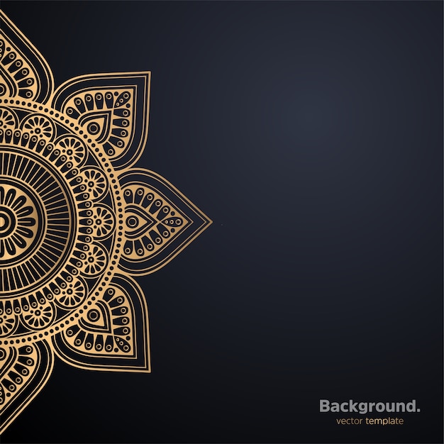 Vector luxury ornamental mandala design background in gold color