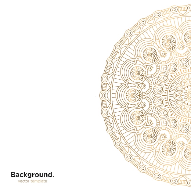 Luxury ornamental mandala design background in gold color