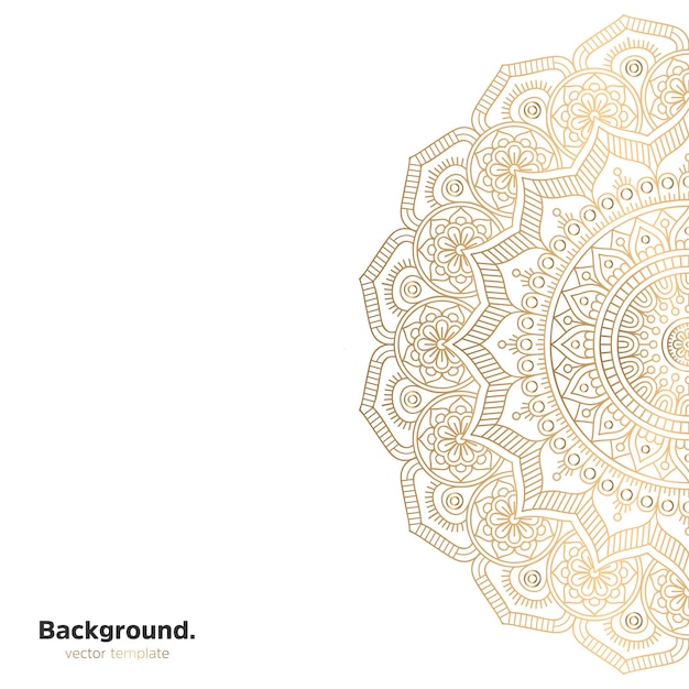 Luxury ornamental mandala design background in gold color