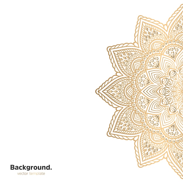 Luxury ornamental mandala design background in gold color